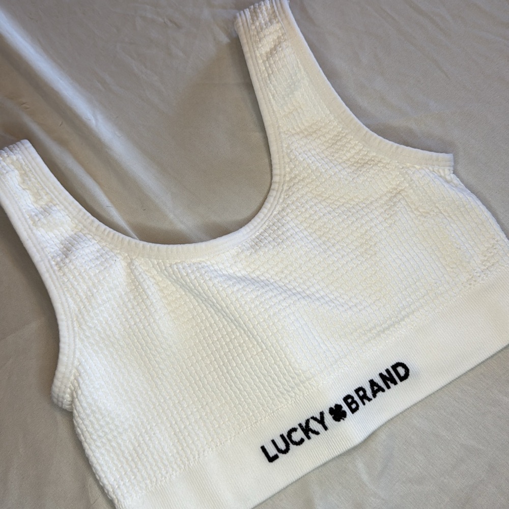 Lucky Brand Ivory Textured Tank Top